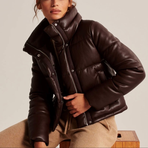 Abercrombie u0026 Fitch | Jackets u0026 Coats | Nwt Abercrombie Vegan Leather Mini  Puffer | Poshmark